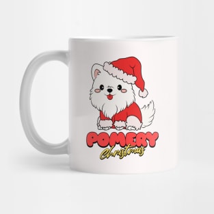 Merry Christmas pomeranian dog pom pomerian typography | Morcaworks Mug